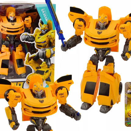 Automobilis-robotas 2in1 transformuojamas sportinis geltonas
