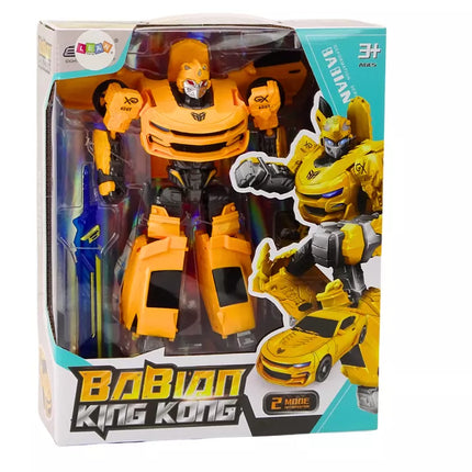 Automobilis-robotas 2in1 transformuojamas sportinis geltonas