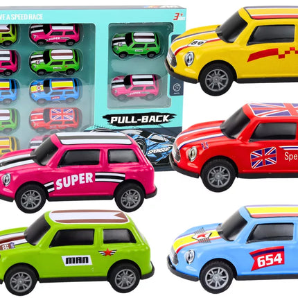 Automobilių rinkinys, spyruoklės, pavara, spalvingi, 12 vienetų