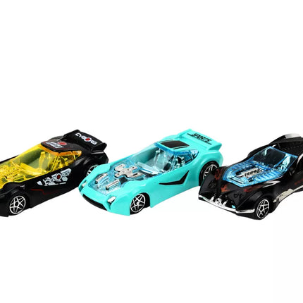 Automobilių rinkinys su spyruoklėmis metaliniame lagamine, 8 vnt.