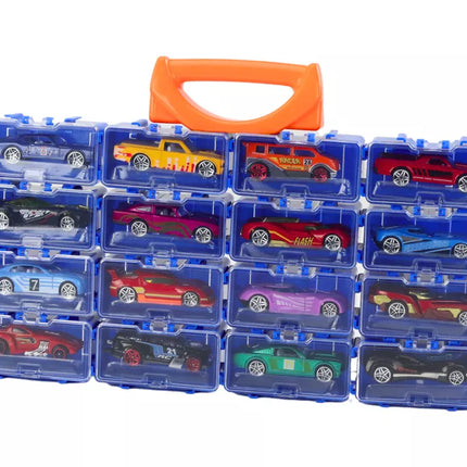 Automobilių rinkinys su spyruoklėmis metaliniame lagamine, 16 vnt.