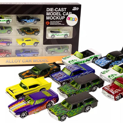 Automobilinių spyruoklių rinkinys 1:64 metalinis 10 vnt.