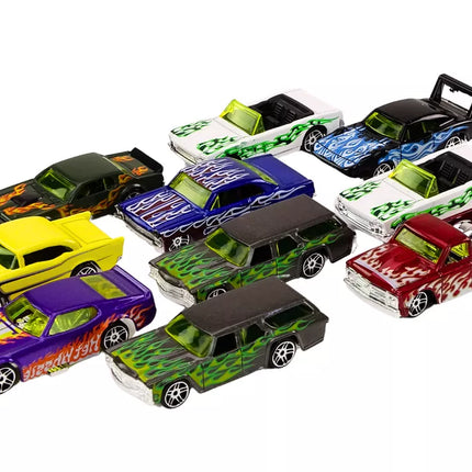 Automobilinių spyruoklių rinkinys 1:64 metalinis 10 vnt.