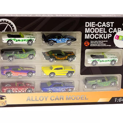 Automobilinių spyruoklių rinkinys 1:64 metalinis 10 vnt.