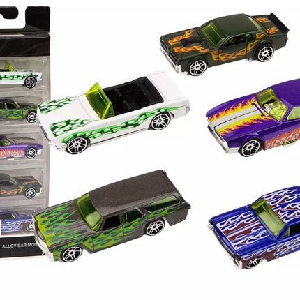 Automobilio spyruoklių rinkinys 1:64 metalinis 5 vnt.