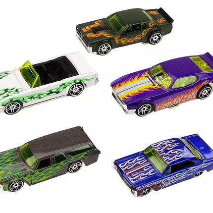 Automobilio spyruoklių rinkinys 1:64 metalinis 5 vnt.