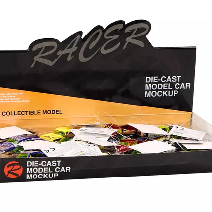 Žaislinis automobilis Lenktyninis automobilis Metalinė spyruoklė 1:64