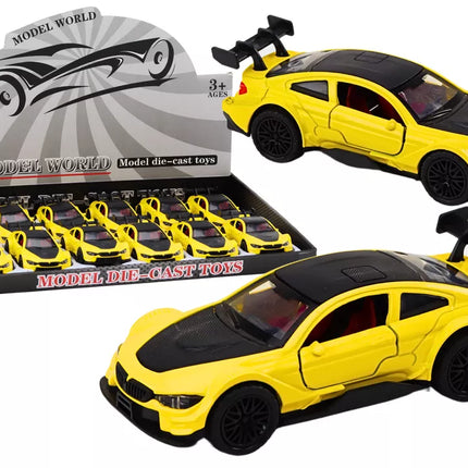 Žaislinis automobilis sportinis automobilis 1:32 frikcinis metalinis geltonas