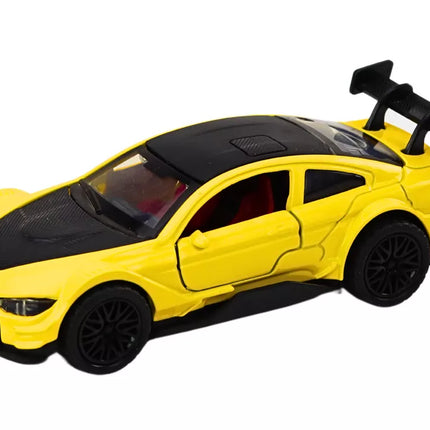 Žaislinis automobilis sportinis automobilis 1:32 frikcinis metalinis geltonas