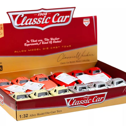Klasikinis automobilis 1:32 Metalinis atidaromos durelės važiuoja