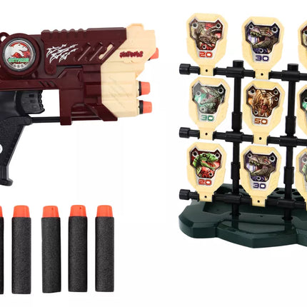 Putų dinozaurai Rudo dinozauro šautuvas su strėlyčių rinkiniu