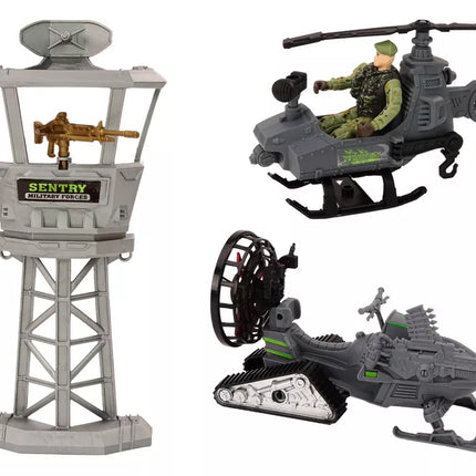 Karinis rinkinys, karinis kovinis automobilis, sraigtasparnis, kareiviai, priedai, garsai