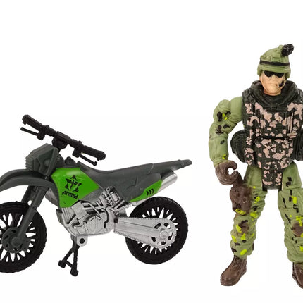 Karinis rinkinys, karinis kovinis automobilis, sraigtasparnis, kareiviai, priedai, garsai