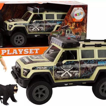 Visureigis medžioklinis automobilis "Hunter Bear" šviesos garsai smėlio spalvos