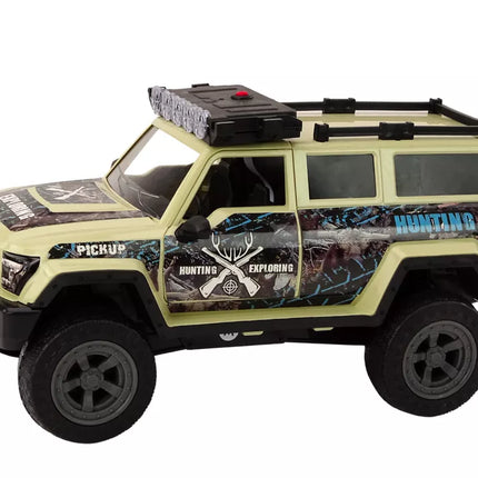 Visureigis medžioklinis automobilis "Hunter Bear" šviesos garsai smėlio spalvos