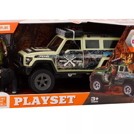 Visureigis medžioklinis automobilis "Hunter Bear" šviesos garsai smėlio spalvos