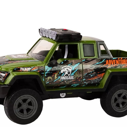 Visureigis medžioklinis automobilis Medžiotojas Dinozauras Šviesos Garsai Žalias