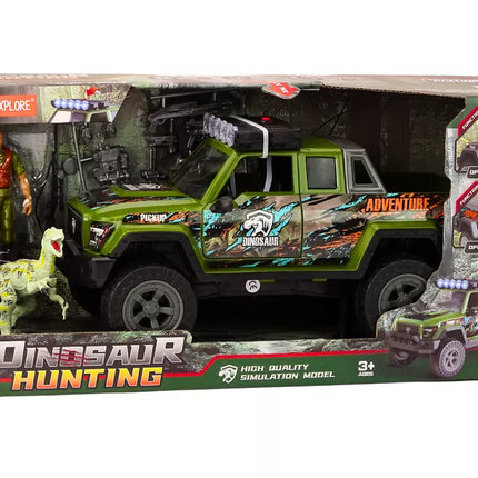 Visureigis medžioklinis automobilis Medžiotojas Dinozauras Šviesos Garsai Žalias