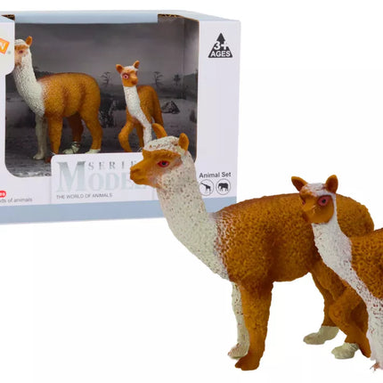 Figūrėlė Suaugusi Lama 8 cm su jauna Lama 6 cm Pasaulio Gyvūnai