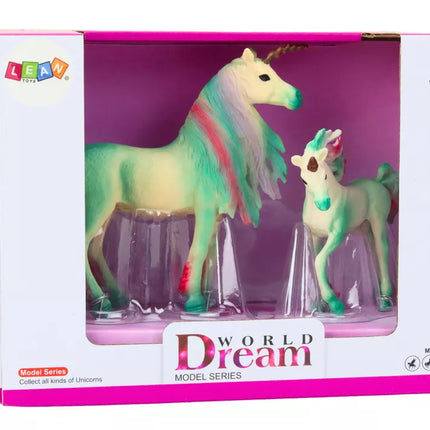 Kolekcinės figūrėlės Vienaragis su žaliu mažyliu 2 vnt.