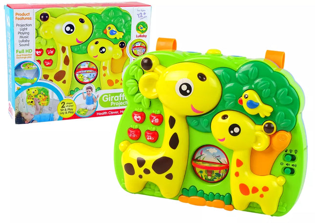 Žirafa 2 viename projektorius - lovelės pakabukas kūdikiui