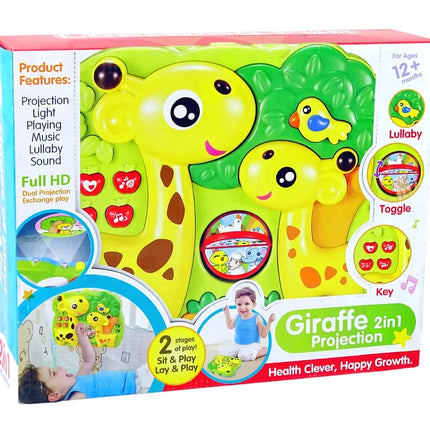 Žirafa 2 viename projektorius - lovelės pakabukas kūdikiui