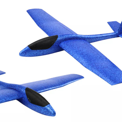 Didelis polistireninis lėktuvas, putplasčio lengvasis sklandytuvas, mėlynas, 68 cm