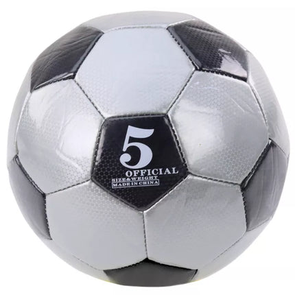 Klasikinis 24 cm futbolo kamuolys, 5 dydžio, pilkas