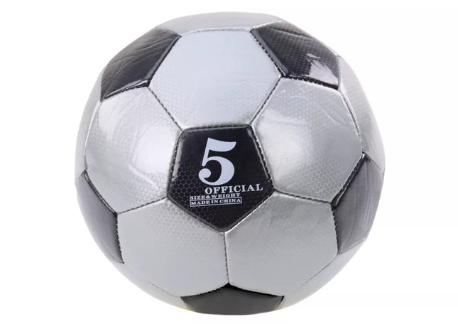Klasikinis 24 cm futbolo kamuolys, 5 dydžio, pilkas