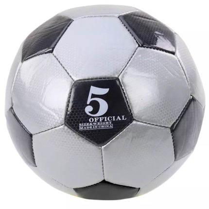 Klasikinis 24 cm futbolo kamuolys, 5 dydžio, pilkas