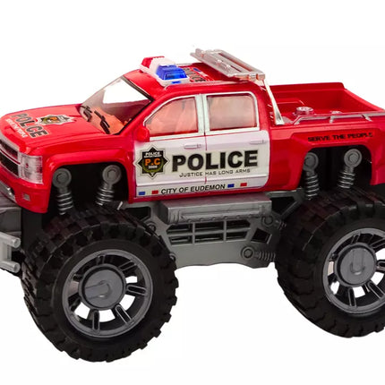 Policijos pikapas raudonas bekelės policijos automobilis