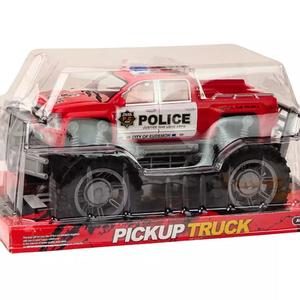 Policijos pikapas raudonas bekelės policijos automobilis