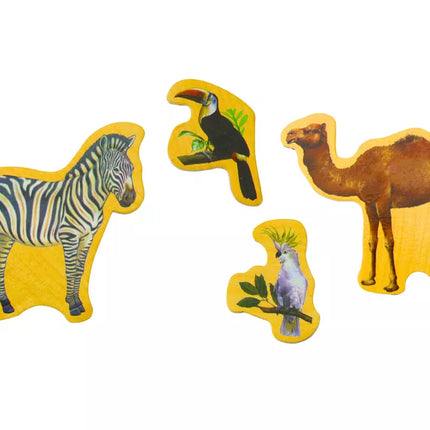 Medinių magnetukų rinkinys Gyvūnai 20 vienetų Spalvingi