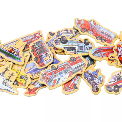 Medinių magnetų rinkinys Transporto priemonės Laivai Lėktuvai 20 vienetų