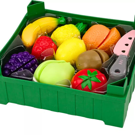 Vaisių pjaustymo rinkinys dėžutėje, 9 dalys, žalias peilis