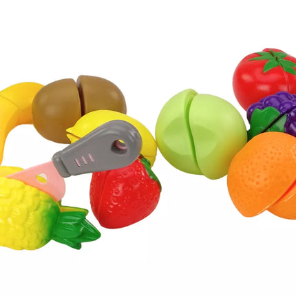 Vaisių pjaustymo rinkinys dėžutėje, 9 dalys, žalias peilis