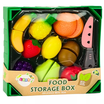 Vaisių pjaustymo rinkinys dėžutėje, 9 dalys, žalias peilis