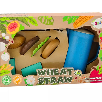 Stalo įrankių rinkinys, lėkštės, puodeliai, ąsotis, mėsainis, stalo įrankiai, 11 vnt.