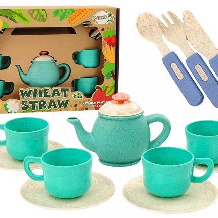 Stalo įrankių, puodelių, lėkščių, stalo įrankių, arbatinuko, 22 vienetų rinkinys