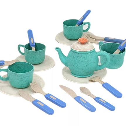 Stalo įrankių, puodelių, lėkščių, stalo įrankių, arbatinuko, 22 vienetų rinkinys