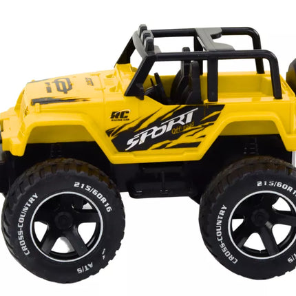 Žaislinis visureigis automodelis su nuotoliniu valdymu RC 1:18 geltonas