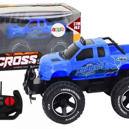 Žaislinis automobilis nuotoliniu būdu valdomas visureigis RC 1:18 mėlynas