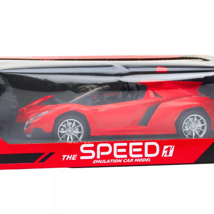 Sportinis automobilis, valdomas nuotoliniu būdu, RC 1:18, raudonas