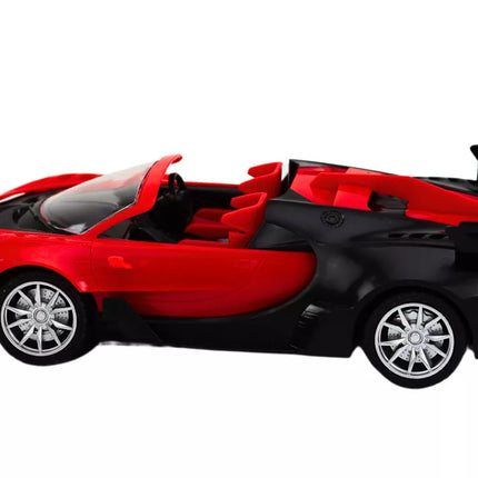 Žaislinis automobilis, nuotoliniu būdu valdomas sportinis automobilis RC 1:18, raudonas