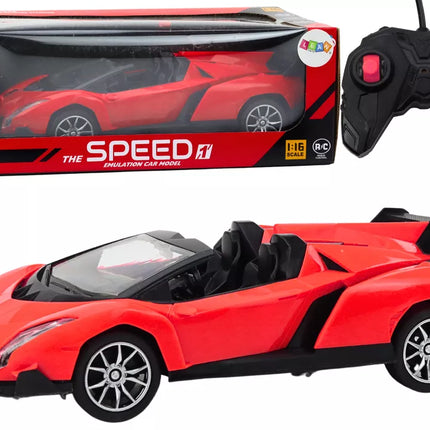 Automobilis valdomas nuotoliniu būdu sportinis automobilis RC 1:16 raudonas