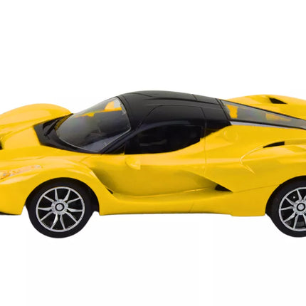 RC automobilis 1:16 nuotoliniu būdu valdomas sportinis geltonas automobilis