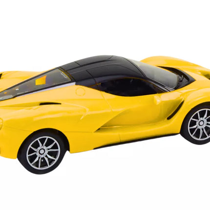 RC automobilis 1:16 nuotoliniu būdu valdomas sportinis geltonas automobilis