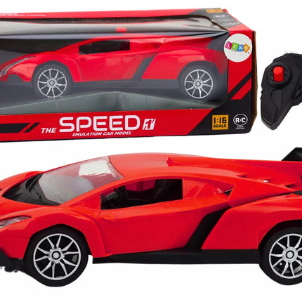 Nuotoliniu būdu valdomas sportinis automobilis, raudonas, 1:16 RC automobilis
