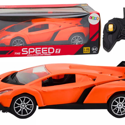 Nuotoliniu būdu valdomas sportinis automobilis oranžinis RC automobilis 1:16