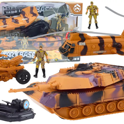 Karinis rinkinys: karinis tankas, sraigtasparnis, parašiutininkas, garsai